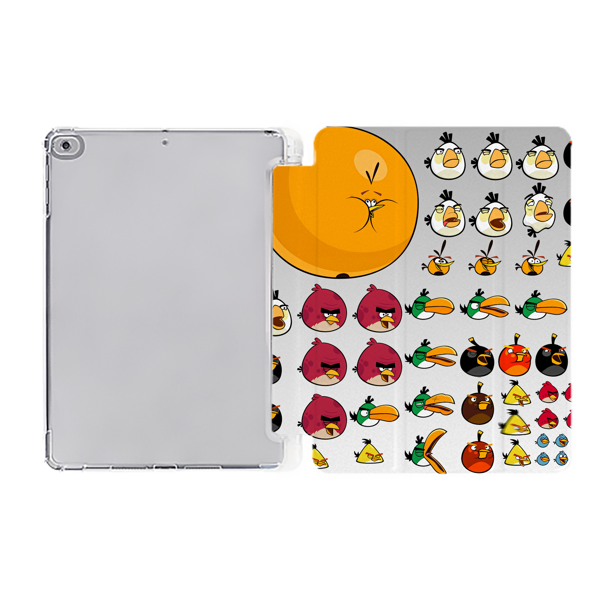 （画像用） Angry Birds アングリーバード IPad ケース ペン収納付き 三つ折りスタンド PUレザー×シリコン 対応機種9.5/10.5/10.9インチ